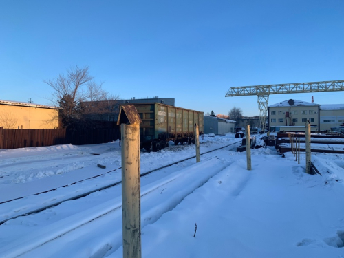 Зимнее утро и очередной вагон под разгрузку на Град Сталь.
